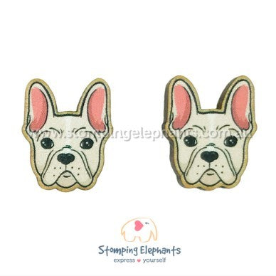 STOMPING ELEPHANTS FAWN FRENCHIE HEAD EARRINGS (X-LARGE STUD)