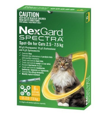 NEXGARD SPECTRA CAT 2.5 - 7.5KG LARGE 6 PACK