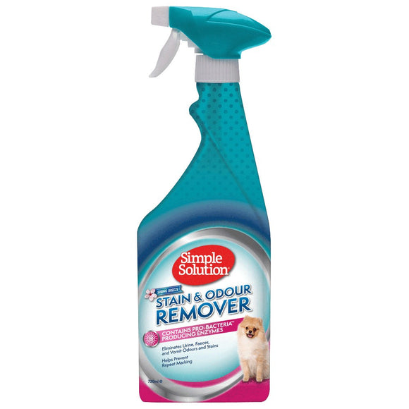 SIMPLE SOLUTION DOG STAIN AND ODOUR REMOVER 750ML SPRING BREEZE
