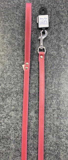 *** CLEARANCE *** BEAU PETS LEATHER LEAD DELUXE SEWN 20MM100CM PINK