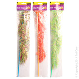 PET ONE CAT TOY WAND TAIL WITH BELL 46CM ASSORTED