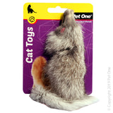 PET ONE CAT TOY MOUSE 12CM BROWN