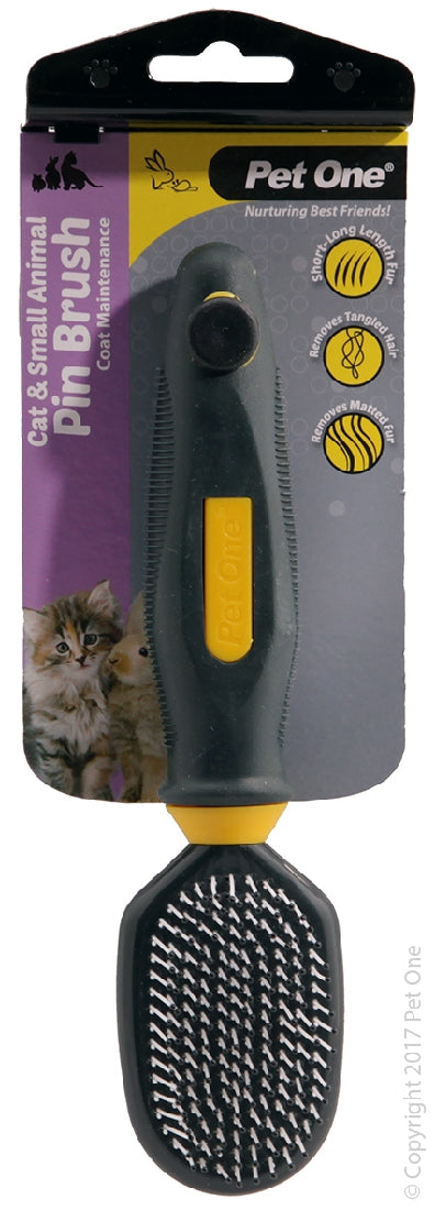 PET ONE GROOMING CAT PLASTIC PIN BRUSH