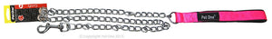 PET ONE 120CM LEASH CHAIN PADDED 3.5MM PINK