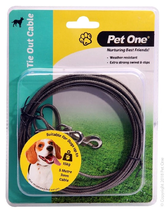 PET ONE TIE OUT CABLE 5M 3MM
