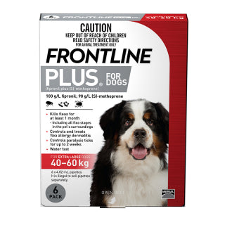 FRONTLINE PLUS DOG 40-60KG RED 6PK