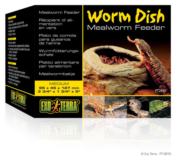 EXO TERRA WORM DISH MEALWORM FEEDER 9.5 X 4.5 X 12.7 CM