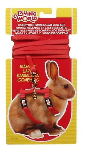 LIVING WORLD RABBIT HARNESS & LEAD SET RED