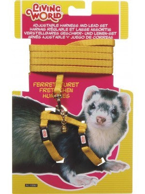 LIVING WORLD FERRET HARNESS & LEAD SET YELLOW