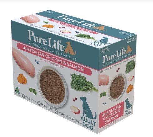 PURE LIFE AUSTRALIAN CHICKEN AND SALMON ADULT DOG 90G 12 PACK