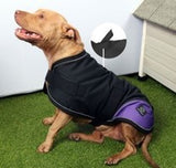 *LAST SEASON*  PET ONE DOG COAT NIGHTWALKER 80CM BLACK/PURPLE WATERPROOF##