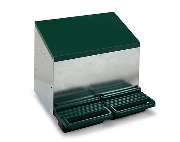 BAINBRIDGE METAL NESTING BOX WITH ROLLAWAY - OUTSIDE HANGING 2 HOLE