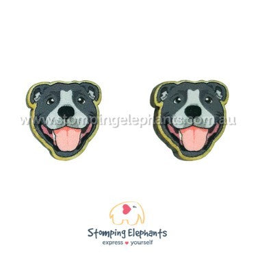 STOMPING ELEPHANTS STAFFY HEAD EARRINGS LARGE STUD