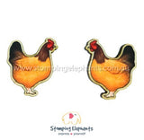 STOMPING ELEPHANTS HENRIETTA HEN EARRINGS (XX-LARGE STUD)
