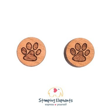 STOMPING ELEPHANTS NATURAL PAWS EARRINGS (MEDIUM STUD)