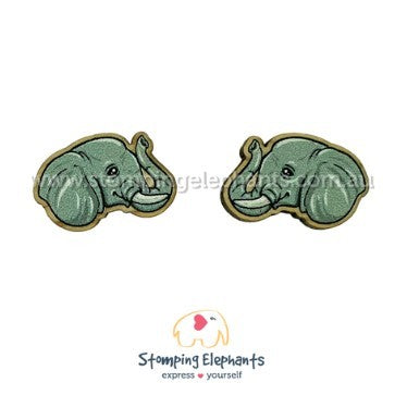 STOMPING ELEPHANTS ELEPHANT EARRINGS (LARGE STUD)