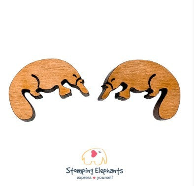STOMPING ELEPHANTS PENNY PLATYPUS EARRINGS (XX-LARGE STUD)