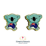 STOMPING ELEPHANTS BLINKY BILL EARRINGS (X-LARGE STUD)