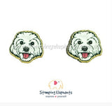 STOMPING ELEPHANTS SHIH TZU EARRINGS (MEDIUM STUD)