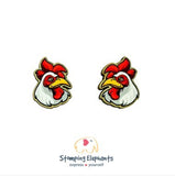 STOMPING ELEPHANTS ROOSTER EARRINGS (LARGE STUD)