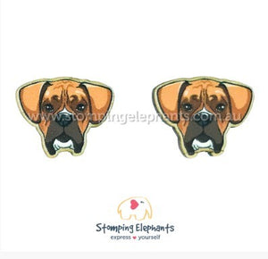 STOMPING ELEPHANTS BOXER EARRINGS (LARGE STUD)