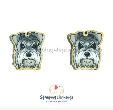 STOMPING ELEPHANTS SCHNAUZER EARRINGS (LARGE STUD)