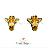 STOMPING ELEPHANTS GIRAFFE FACE EARRINGS (LARGE STUD)