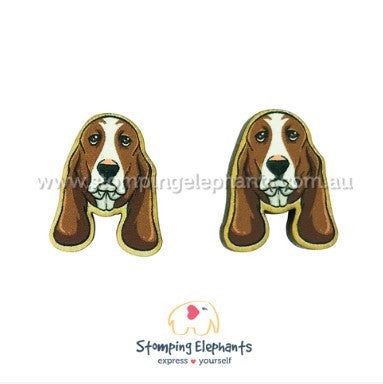 STOMPING ELEPHANTS BASSET HOUND EARRINGS (XXL STUD)