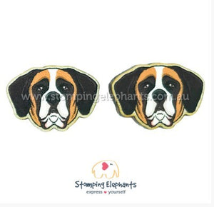 STOMPING ELEPHANTS SAINT BERNARD HEAD EARRINGS (XLARGE STUD)