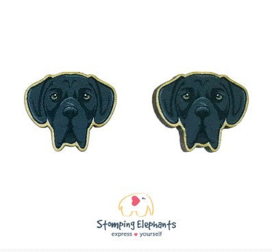 STOMPING ELEPHANTS GREAT DANE HEAD EARRINGS (LARGE STUD)