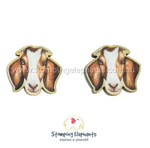 STOMPING ELEPHANTS GOAT EARRINGS (LARGE STUD)