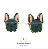 STOMPING ELEPHANTS BLACK FRENCHIE HEAD EARRINGS (X-LARGE STUD)