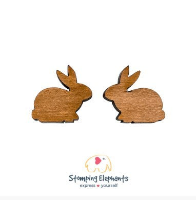 STOMPING ELEPHANTS NATURAL MARSHMALLOW BUNNY EARRINGS (LARGE STUD)