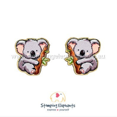 STOMPING ELEPHANTS KOALA WITH BRANCH EARRINGS (LARGE STUD)