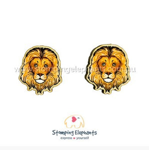 STOMPING ELEPHANTS LION EARRINGS (LARGE STUD)