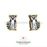 STOMPING ELEPHANTS LEMUR EARRINGS (LARGE STUD)