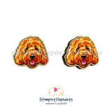 STOMPING ELEPHANTS RED OODLE EARRINGS (LARGE STUD)