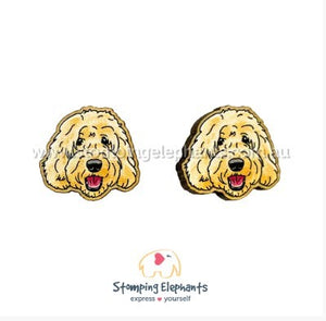 STOMPING ELEPHANTS CREAM OODLE EARRINGS (LARGE STUD)