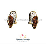 STOMPING ELEPHANTS AUSTRALIAN MASKED OWL EARRINGS (X-LARGE STUD)