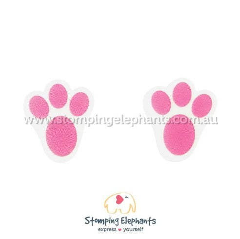 STOMPING ELEPHANTS BUNNY PAWS EARRINGS (LARGE STUD)