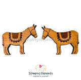 STOMPING ELEPHANTS NATURAL DONKEY EARRINGS (XXXL STUD)