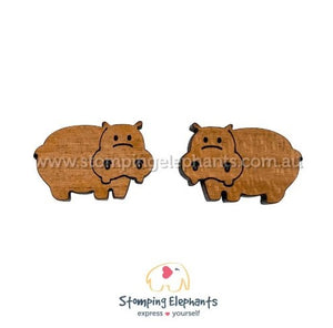 STOMPING ELEPHANTS HENRY HIPPO EARRINGS (XLARGE STUD)