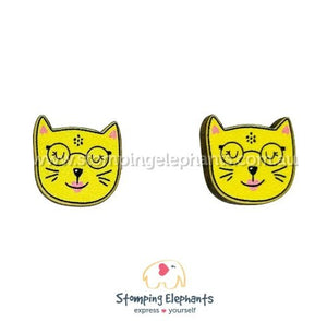 STOMPING ELEPHANTS FUNKY CAT EARRINGS (MEDIUM STUD)