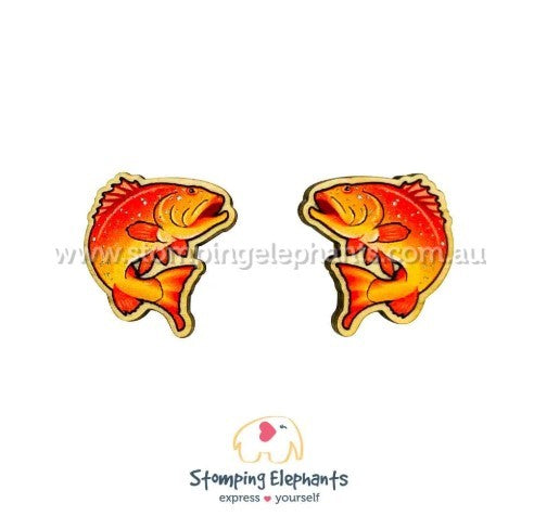 STOMPING ELEPHANTS CORAL TROUT EARRINGS (LARGE STUD)