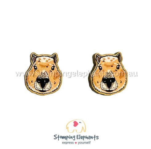 STOMPING ELEPHANTS CAPYBARA EARRINGS (MEDIUM STUD)