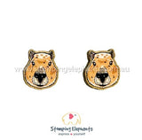 STOMPING ELEPHANTS CAPYBARA EARRINGS (MEDIUM STUD)