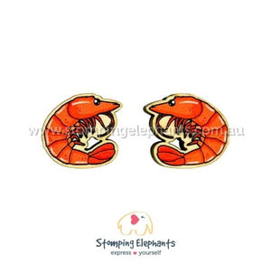 STOMPING ELEPHANTS PRAWN EARRINGS (LARGE STUD)