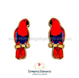 STOMPING ELEPHANTS ECLECTUS RED EARRINGS