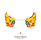 STOMPING ELEPHANTS COCKATOO BY KYLIE FERRIDAY ART EARRINGS