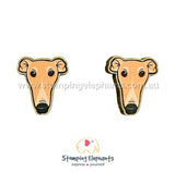 STOMPING ELEPHANTS GREYHOUND TAN EARRINGS